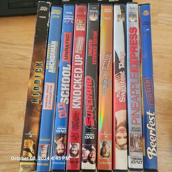 DVD Bundle NOT RATED Movies Beerfest SuperBad Riddick 40 Yr Old Virgin and More - Picture 1 of 3
